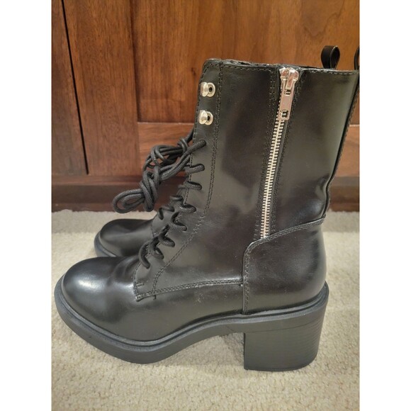 New MIA Gordy Combat Boots Shoes Black Zippers Lace up Platform Women's 9 - Picture 10 of 10